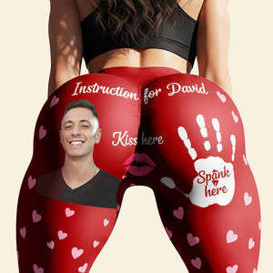 Funny Couple Leggings - Personalized Custom Photo Gift For Her 04KITI031225
