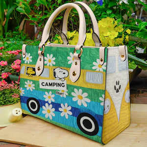 Cute Camping Leather Bag - Personalized Gifts For Camping Lovers 02tgti111025