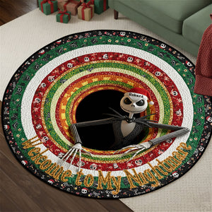 Personalized Spooky Christmas Gifts For Horror Fans Quilted Round Mat 05tgti300925