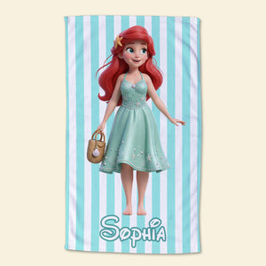 Summer Vibe Princess Beach Towel - Personalized Gifts For Her 02pgti260725