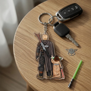 Space Warrior Dad Keychain - Personalized Gifts For Dad 02qhhu080526