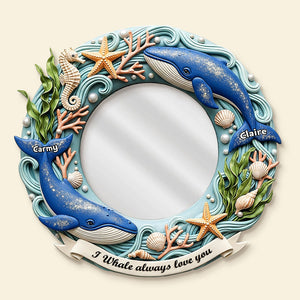 Old Whale Couple Custom Shaped Mirror - Personalized Gifts For Couple 02PAMG010825