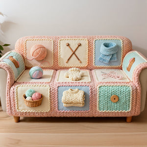 Knitting Quilted Sofa Cover - Personalized Gifts For Knitting Lover Quilted Sofa Cover 04KIDT040226