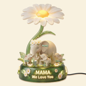 Elephant Mom Acrylic Light Box - Personalized Gifts For Mother and Grandma 03namg260226