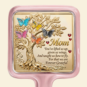 Butterfly Family Tree Handheld Mirror - Personalized Gifts For Mom 02namg120226