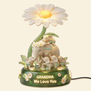 Elephant Mom Acrylic Light Box - Personalized Gifts For Mother and Grandma 03namg260226