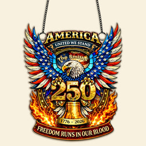 250 Years of Freedom Suncatcher Ornament Personalized Patriotic Gifts 04TYMG100326