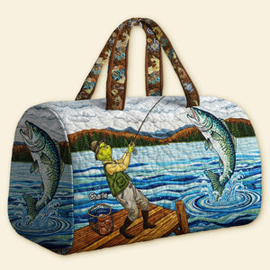 Personalized Gifts For Fishing Lovers, Fishing Quilted Duffle Bag 01tgmg100925