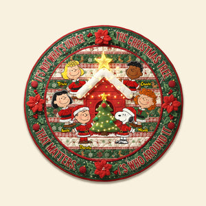 Christmas Friends Quilted Round Mat - Personalized Gifts For Friends Quilted Round Mat 03PAMG300925