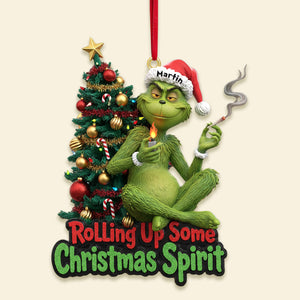 Green Monster Smoker Couple Ornament - Personalized Gift For Couple Christmas Ornament 02HYMG091025