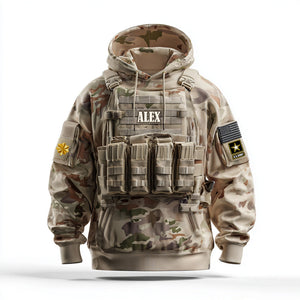 Rugged Military Style Hoodie - Personalized Gift For Veterans 04OHMG251225