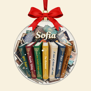 Bookmas Acrylic Ornament, Personalized Gifts For Book Lovers 09hymg151125