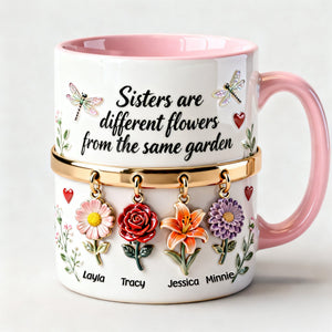 Birth Flowers Coffee Accent Mug - Personalized Gifts For Sisters 02NAMG261225