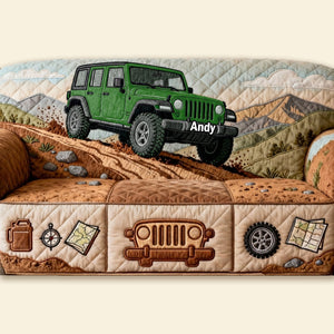 Off-Road Car Quilted Sofa Cover - Personalized Gifts For Off-Road Lovers 01kimg280126