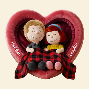 Happy Cute Couple Snuggling Custom Shape Pillow, Personalized Gifts For Couple 02qhmg261125