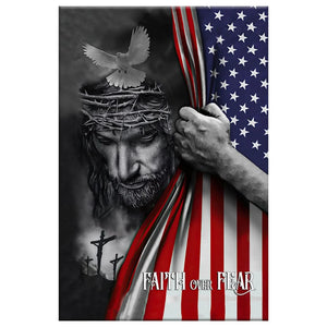 Faith Over Fear Jesus Christ Canvas- Gift For Jesus Lover 02acxa220425