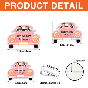 Funny Couple Acrylic Car Visor Clip - Personalized Gifts For Couple 03NATN090226-Homacus