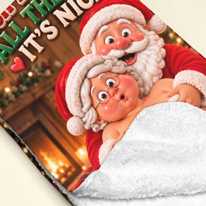Santa Old Couple Touch Your Boobs Blanket - Personalized Gifts For Couple 01nata121026