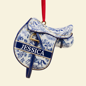 Equestrian Saddle Ornament - Personalized Christmas Gift For Horse Riding Lovers 03PGLU221025