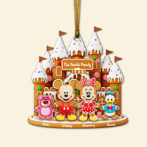 Gingerbread Family Castle Ornament - Personalized Christmas Gifts For Family 05NALU160825