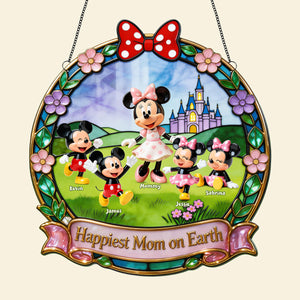 Happiest Mom On Earth Suncatcher Ornament - Personalized Gifts For Mom 01tota280226