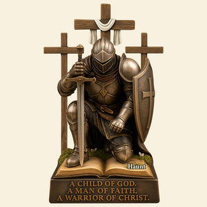 Knight Kneeling Down In Armor Acrylic Plaque - Personalized Gifts For Armor of God 03HULU130525 - Shaped Plaques - GoDuckee
