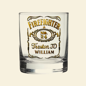 Firefighter Label Whiskey Glass - Personalized Gifts For Firefighter (Retiree & On Duty) 03QHLU070825