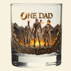 Dad's Epic Journey Round Glass - Personalized Gift For Dads 01PATA190526