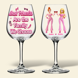 Stylish Besties Wine Glass - Personalized Gifts For Besties 02OHLU060825