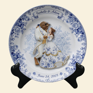 Fairytale Love Story Round Plate - Personalized Gift For Couples 07PALU131025