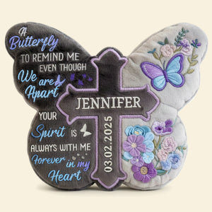 Heaven Butterfly Shaped Pillow, Personalized Keepsake To Remember Loved One 03qhlu191225