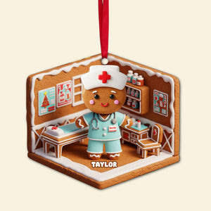 Nurse Gingerbread Christmas Wood Ornament - Personalized Gift For Nurses 06PGLU160825
