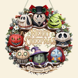 Merry Creepmas Wreath Acrylic Sign - Personalized Christmas Gifts 02pata110826