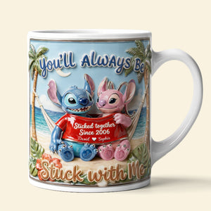 Playful Cute Couple In One Shirt Coffee Mug, Personalized Gifts For Couple 03qhlu220126-Homacus