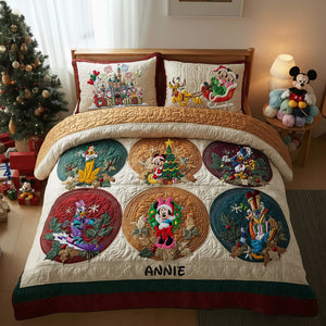 Jolly Christmas Gang Quilt Bed Set - Personalized Gifts For Fans 07QHLU021025