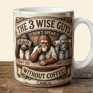 Sasquatch 3 Wise Guys Coffee Mug - Personalized Gifts For Coworker 01palu240326