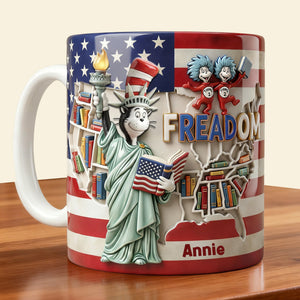 Patriotic Reading Coffee Mug - Personalized Gift For Reading Lovers 01PALU090226