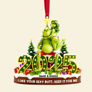 Playful Green Couple Ornament - Personalized Gift For Couples 06OHLU121125