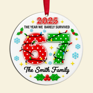 Family Survival Year Ceramic Ornament - Personalized Gift For Family 02HULU191125
