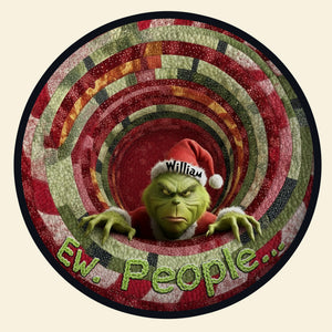 Grumpy Green Monster Quilted Round Mat - Personalized Gifts For Movie Lovers 05TGLU300925