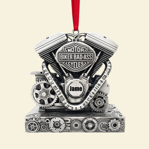 Strong Motorcycle Engine Ornament - Personalized Christmas Gifts For Bikers 02QHLU170925