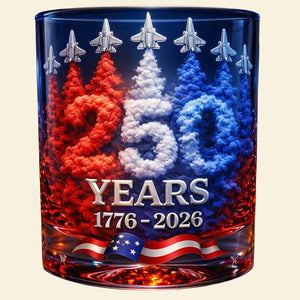 250th Anniversary 11oz Round Glass - Personalized Gifts For Patriotic 01TOTA240326