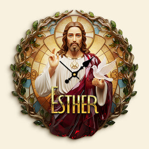 Christian Acrylic Hanging Wall Clock - Personalized Gifts For Christian Lovers 02pata251225