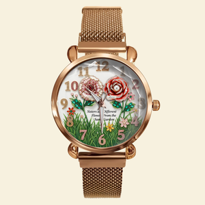 Floral Blooming Mesh Strap Watch - Personalized Gift For Sisters 04HULU250725