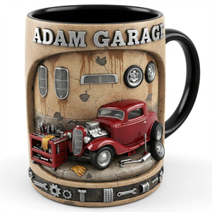 Retro Garage Hot Rod Coffee Mug - Personalized Gift For Hot Rod Lovers 05KILU090126