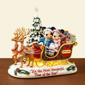 Couple Reindeer Sleigh Acrylic Plaque - Personalized Gifts For Couple Christmas Plaque 08PGLU281025