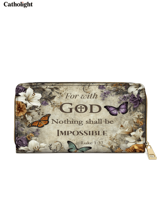 Catholight  Faithful Blossom - Leather Wallet Purse