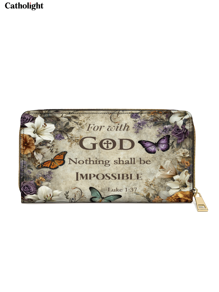 Catholight  Faithful Blossom - Leather Wallet Purse