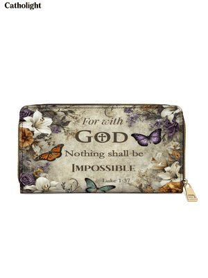 Catholight  Faithful Blossom - Leather Wallet Purse