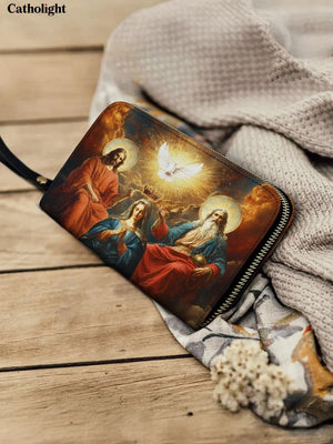 Catholight  Coronation Of Mary Leather Wallet Purse